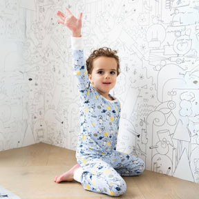 Norani Baby Kids Pajamas - 2 piece- in fun blue space bears