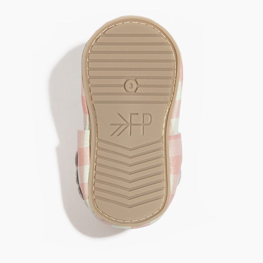 Melon Gingham Mary Jane Baby Shoe - Norani Baby