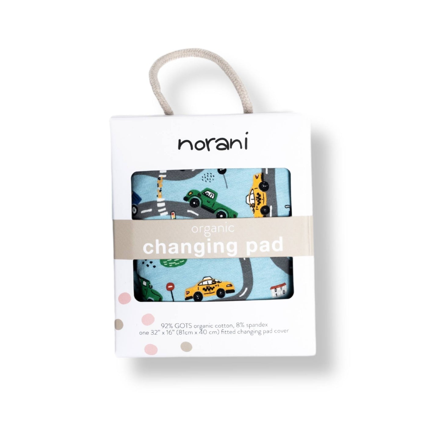 Norani Baby Changing Pad Cover in Colorful Street Cars