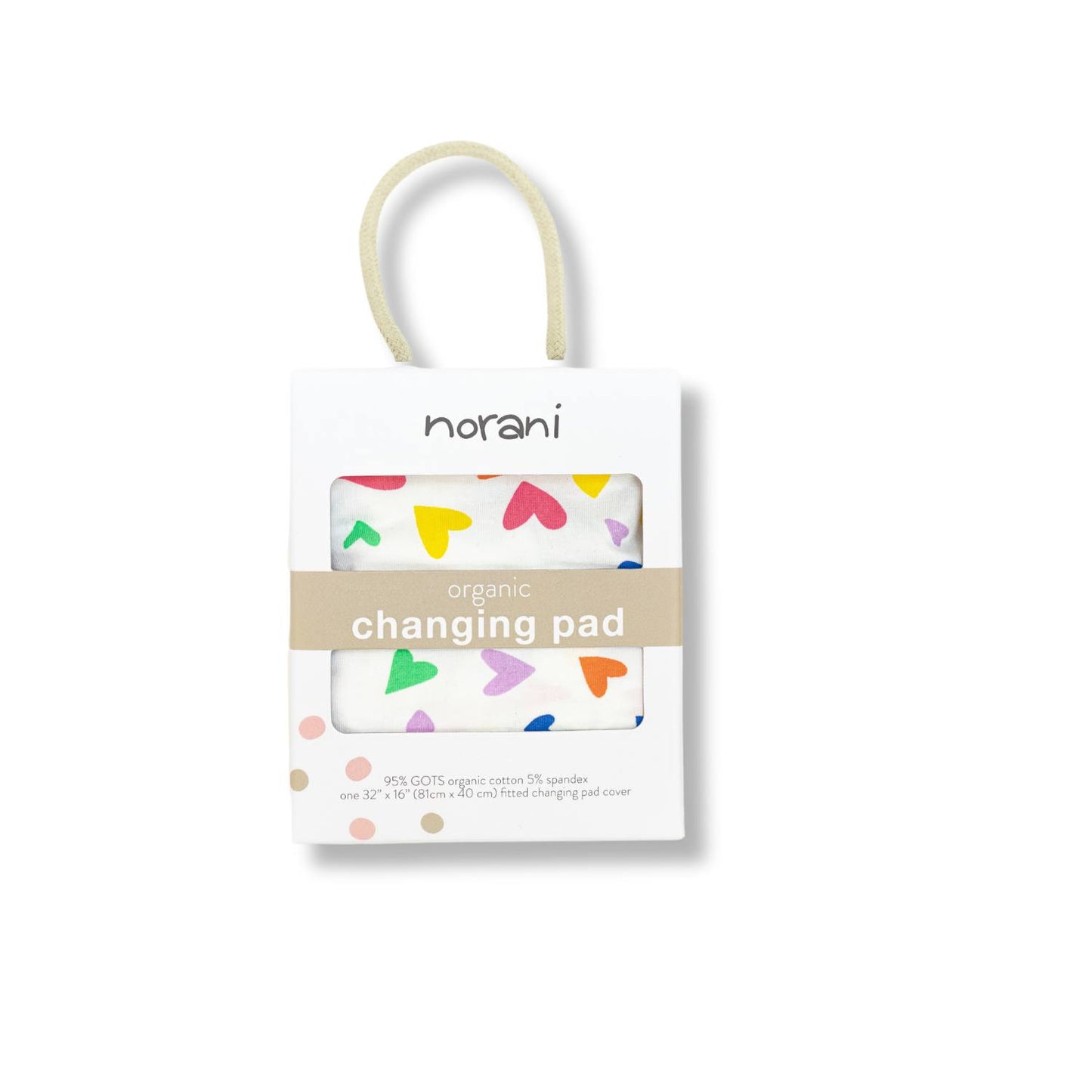 Norani Baby Changing Pad Cover- Colorful Hearts