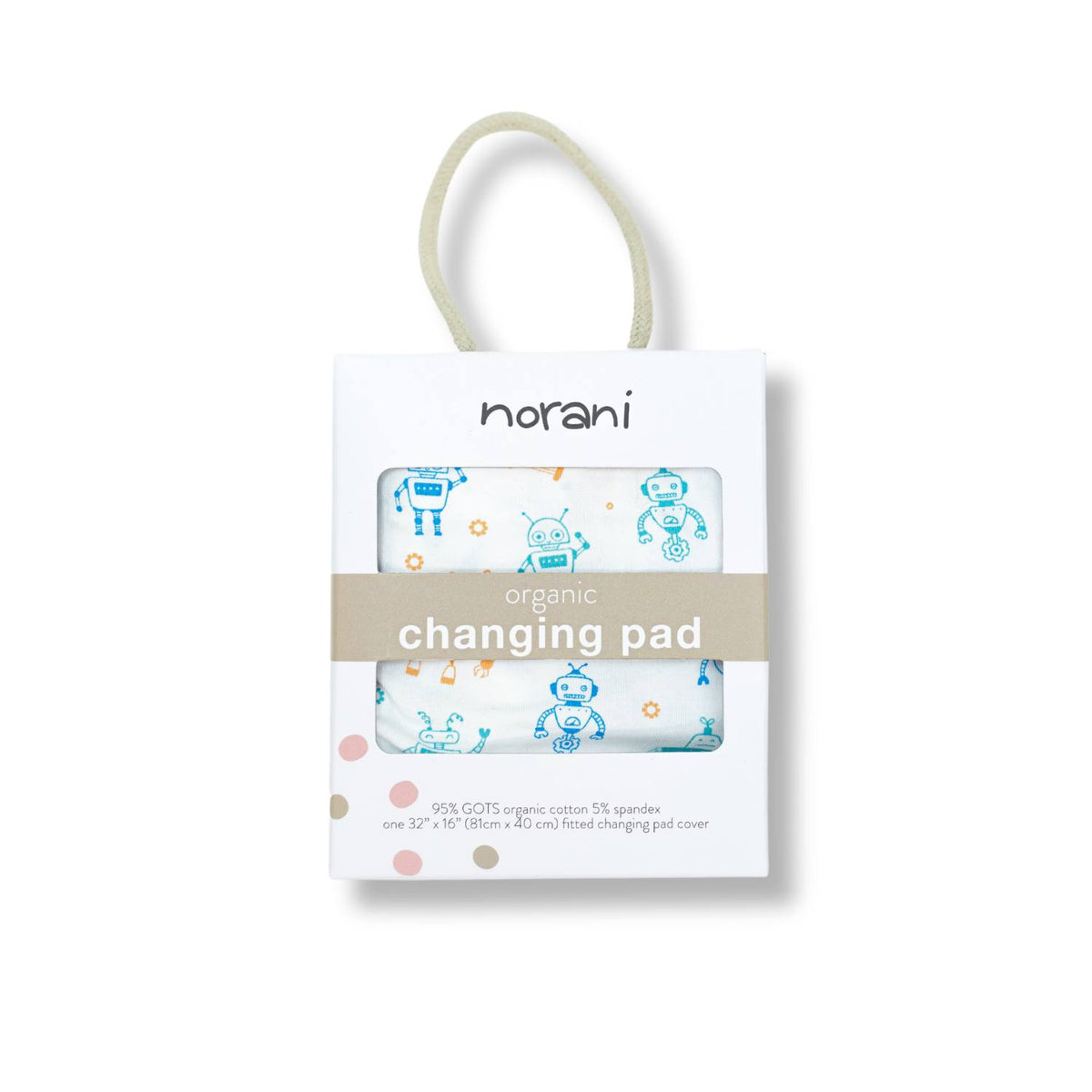 Norani Baby Changing Pad Cover- Blue and Green Robots