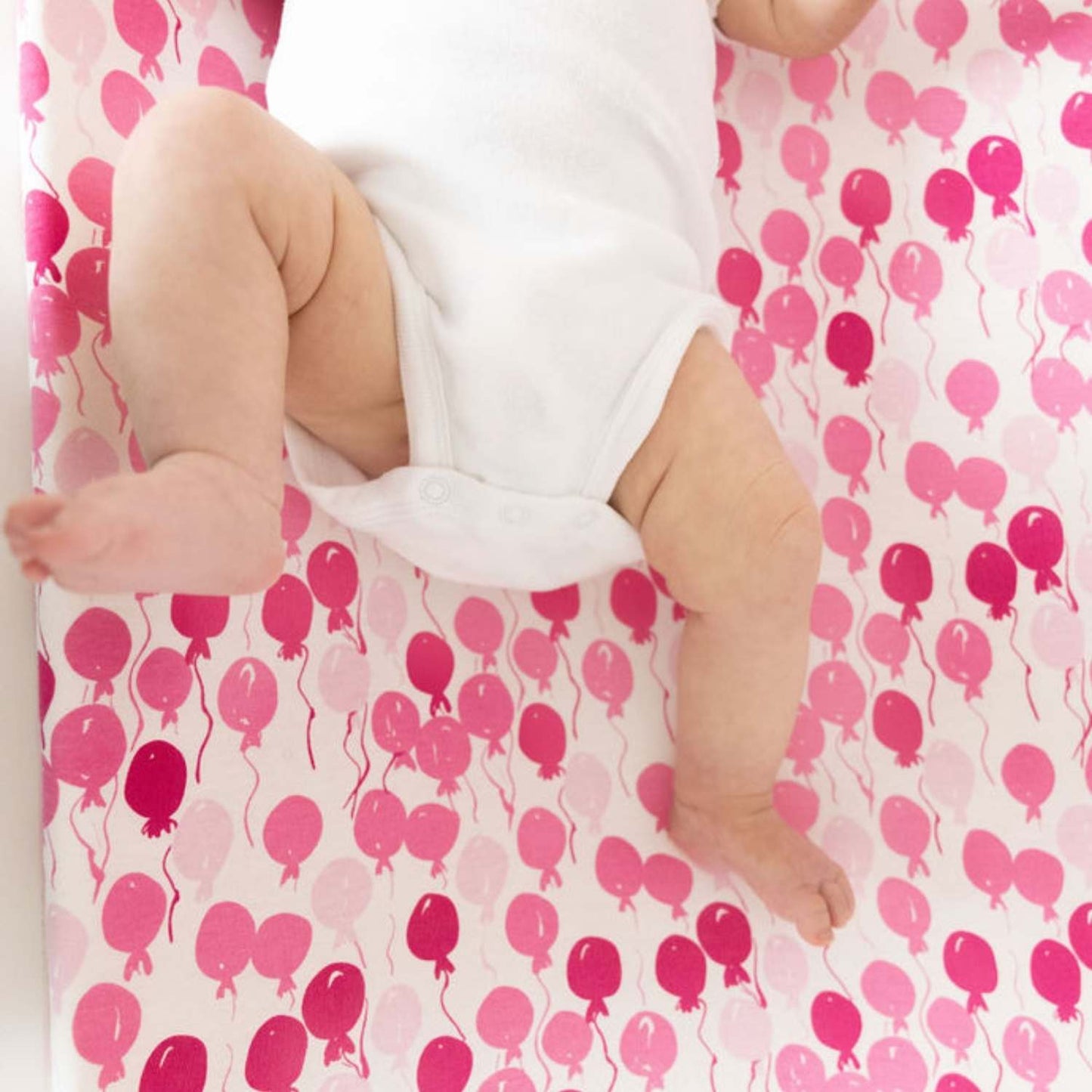 Organic Changing Pad Cover - Pink Balloons - Norani Baby