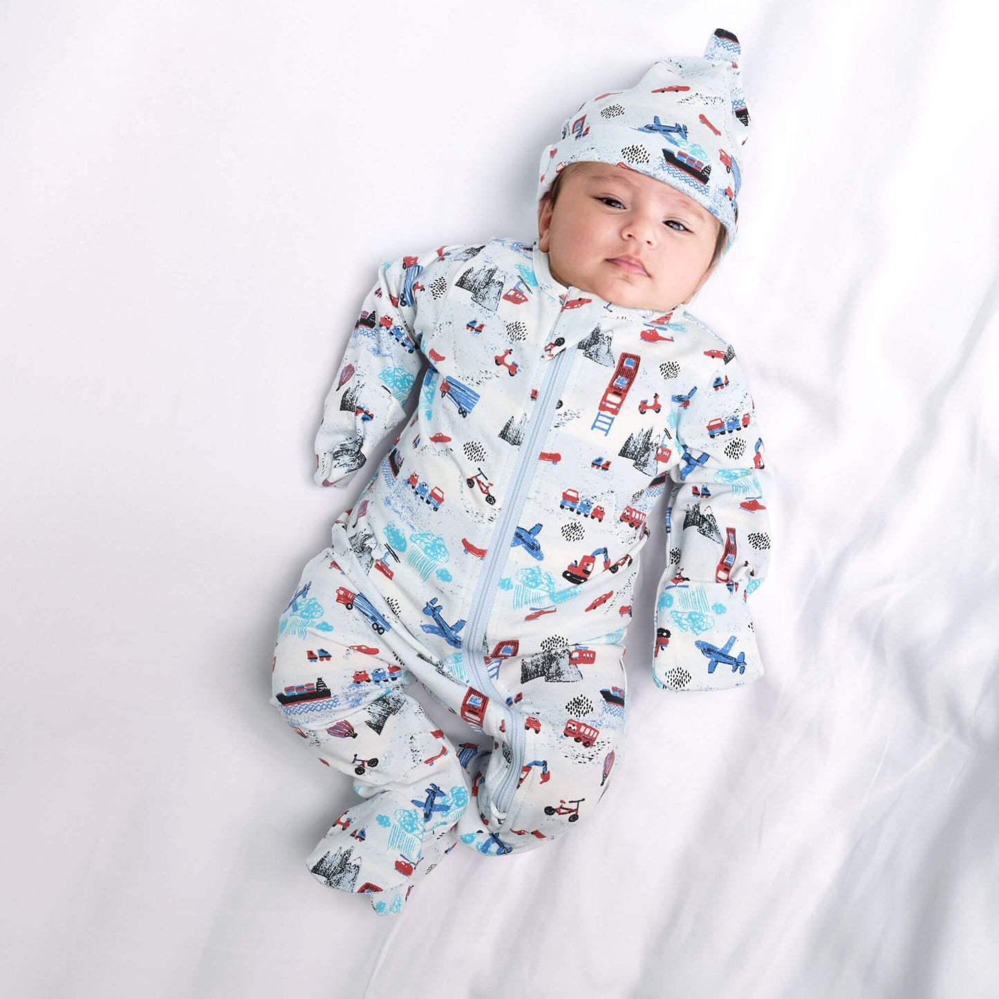 Organic Baby Beanie - Transportation - Norani Baby