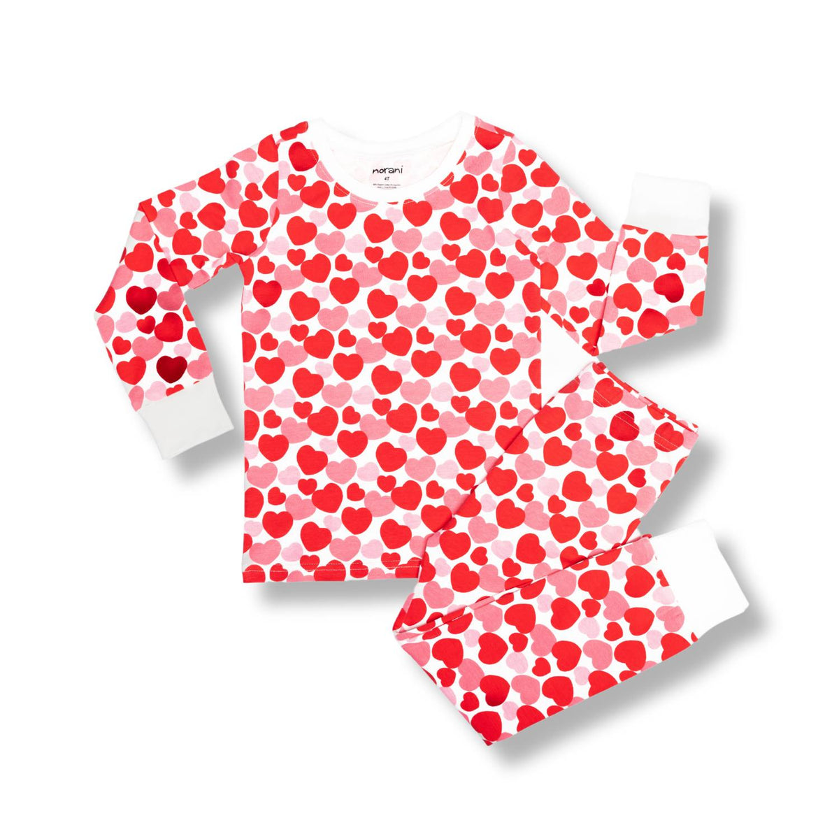 Norani Baby Kids Pajamas - red and white hearts