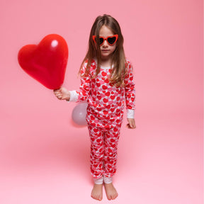 Norani Baby Kids Pajamas - red and white hearts