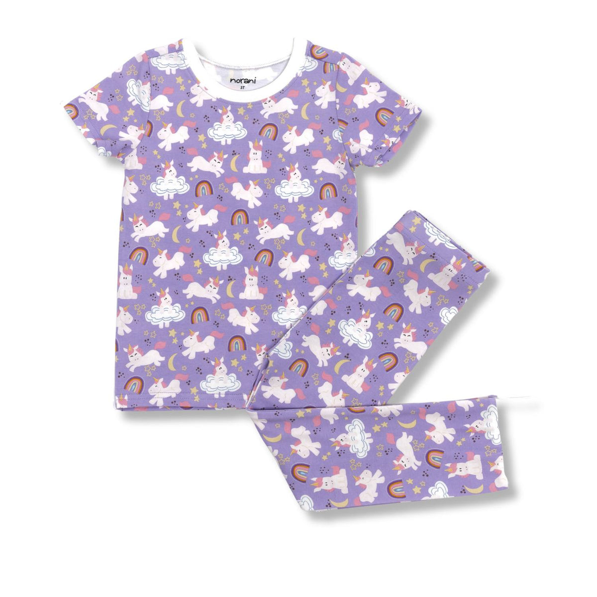 Norani Baby Short Sleeve Kids Pajamas - Unicorns