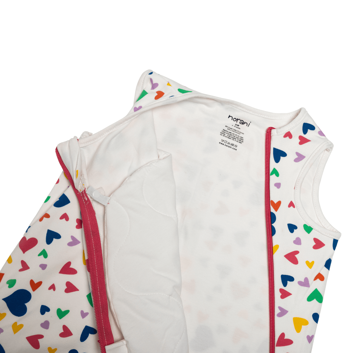 One & Done Sleep Sack - Colorful Hearts - Norani Baby