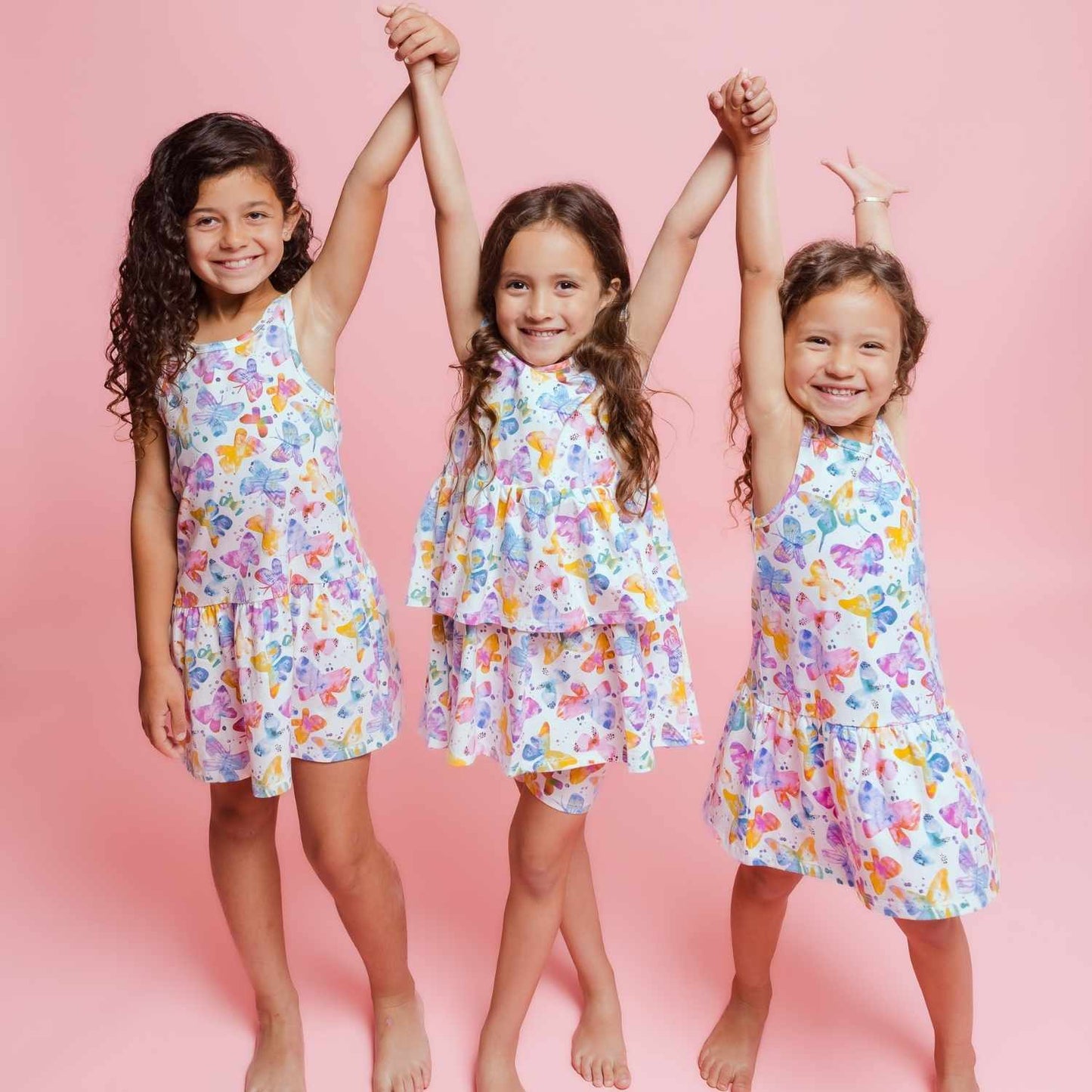 Norani Baby Butterflies Layered Dress with Biker Shorts