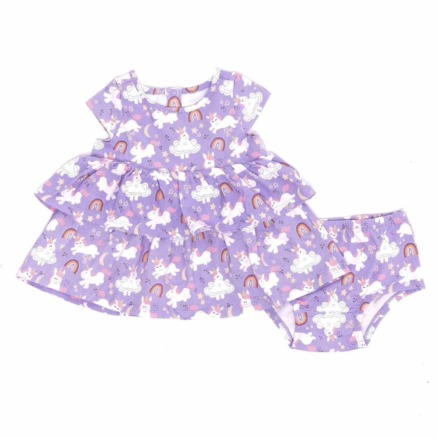 Unicorn Layered Dress with Bloomers - Norani Baby