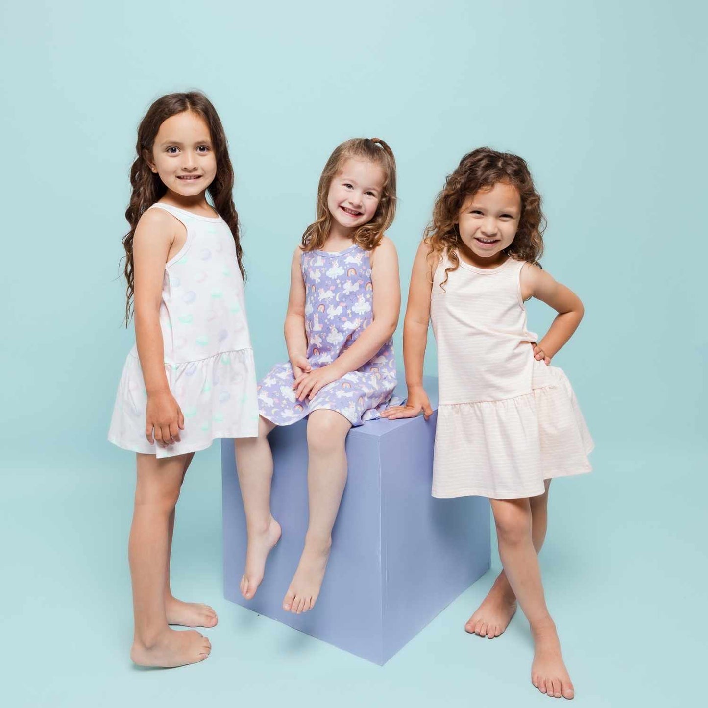 Macarons Drop Waist Dress with Biker Shorts - Norani Baby