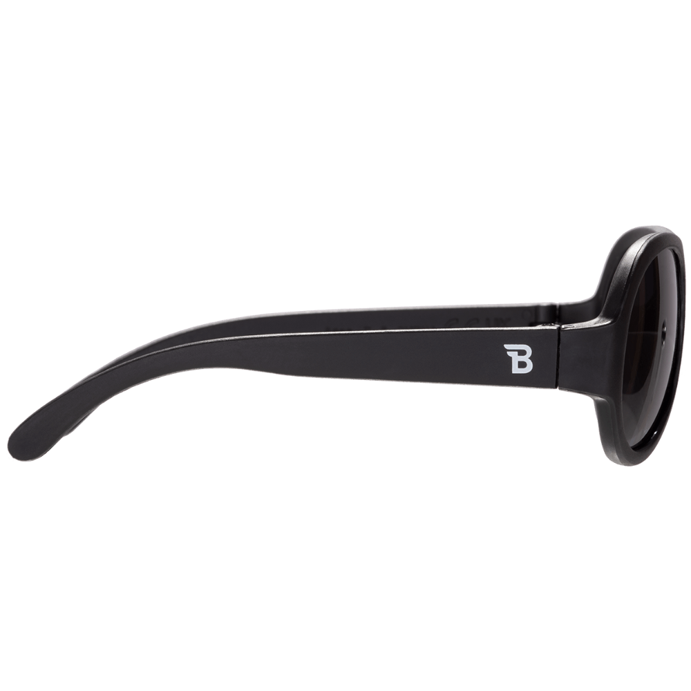 Jet Black Aviator I Smoke Lenses - Norani Baby