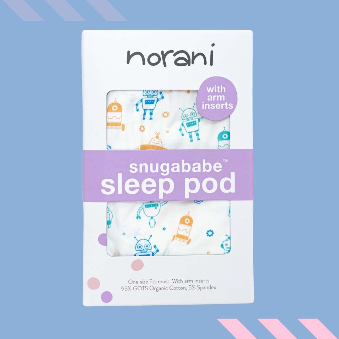 Norani Baby Snugababe Swaddle Pod in Robot print