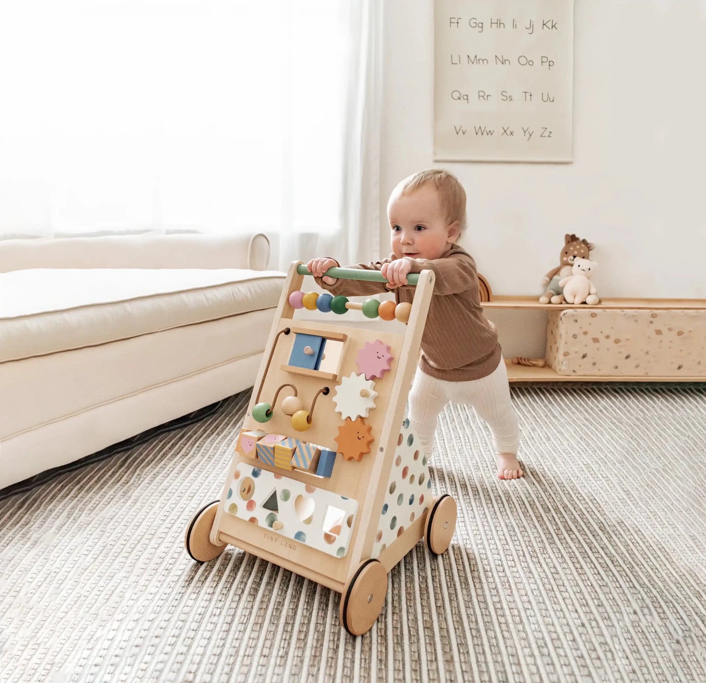 Tiny Land® Versatile Natural Wooden Baby Walker - Norani Baby