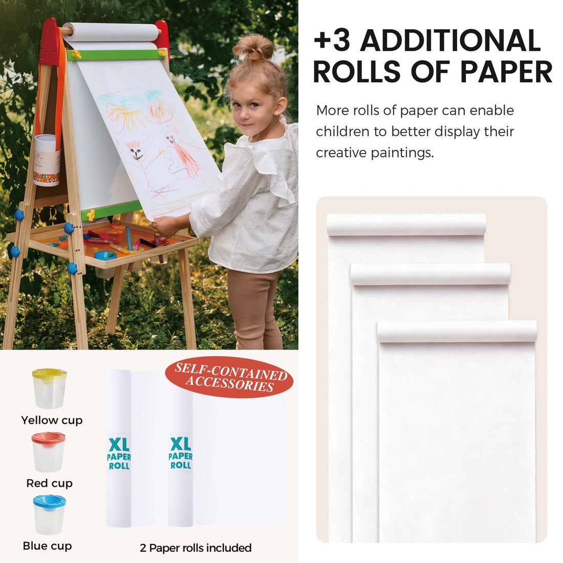 Tiny Land® 3 - in - 1 Art Easel & Paper Roll Set - Norani Baby