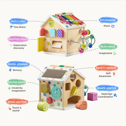 Tiny Land® Cottage Activity Cube - Rainbow - Norani Baby