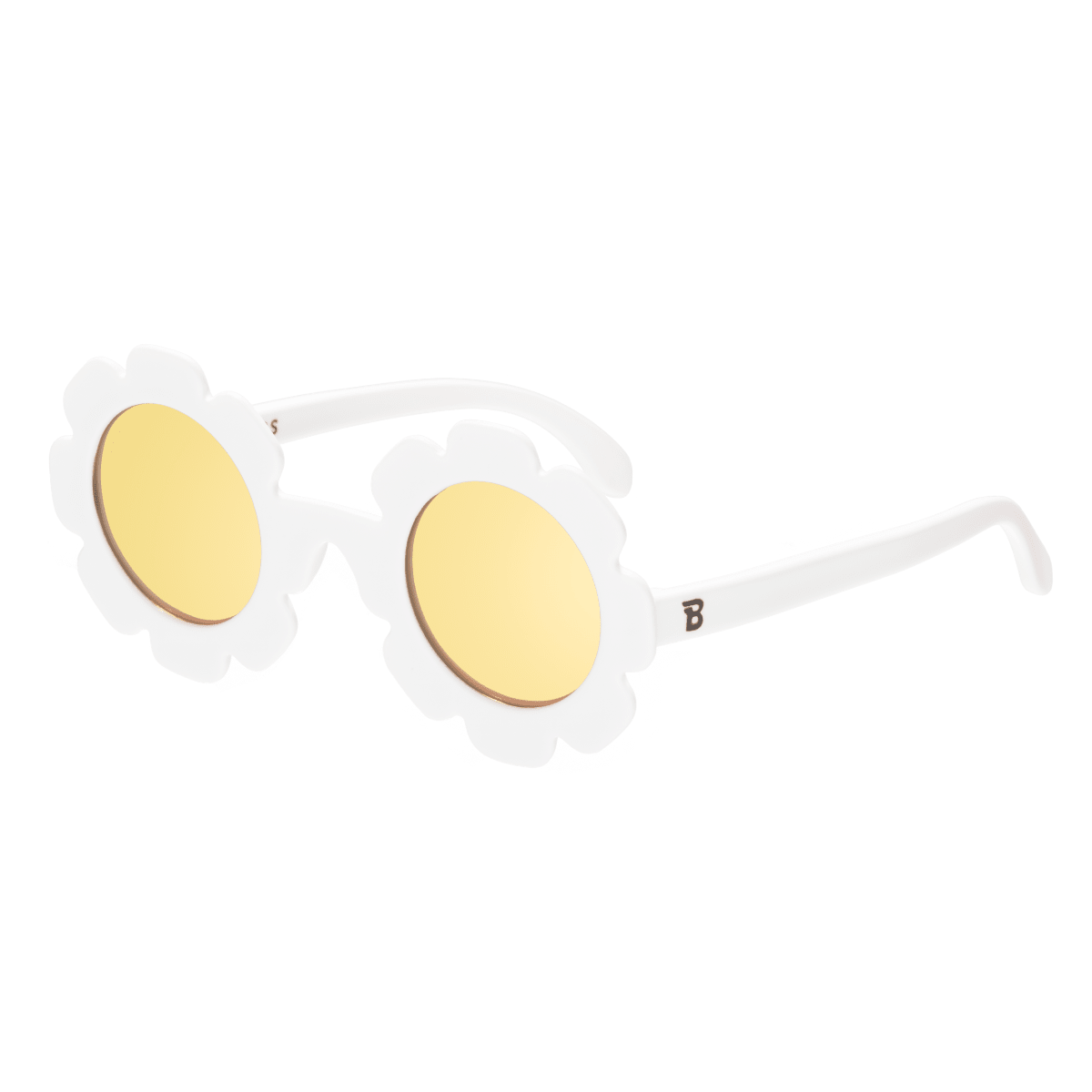 White Daisy Flower I Polarized Yellow Mirrored Lenses - Norani Baby