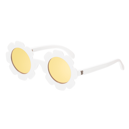 White Daisy Flower I Polarized Yellow Mirrored Lenses - Norani Baby