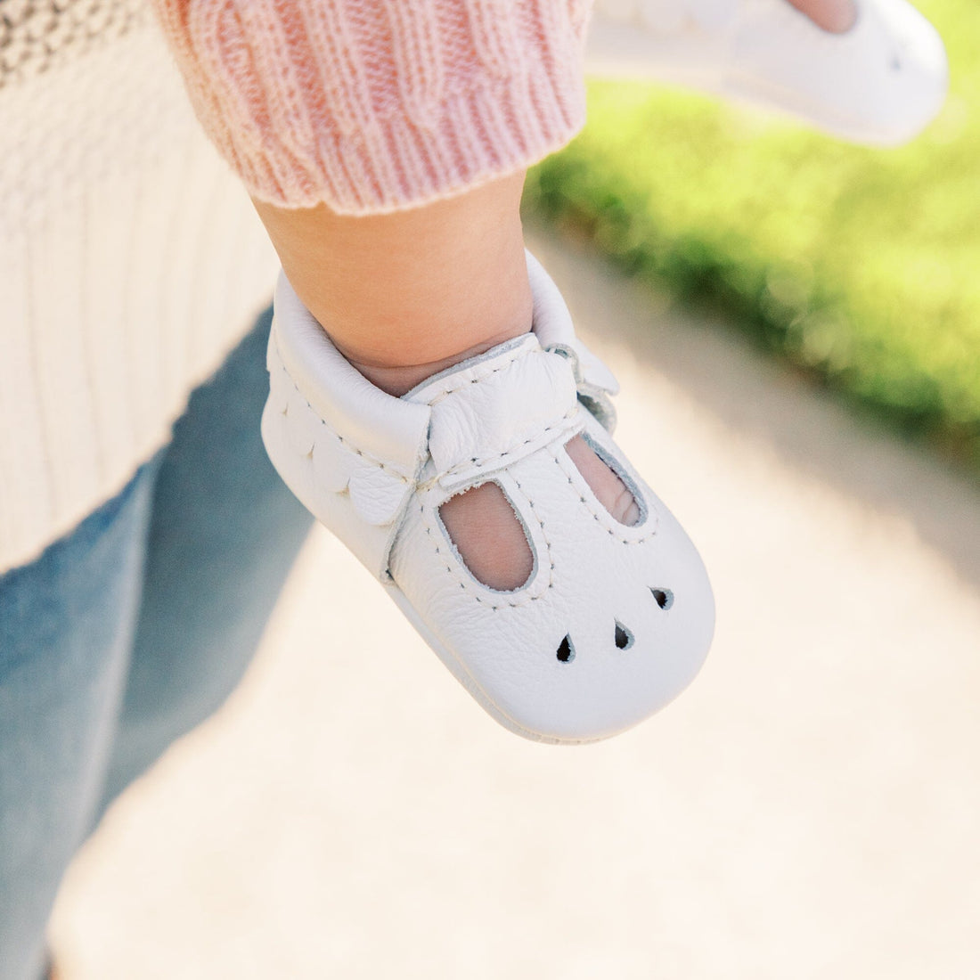 Newborn Bright White Mary Jane Baby Shoe - Norani Baby