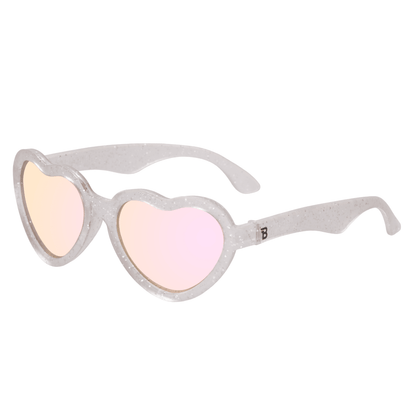Silver Shimmer Heart | Pink Mirrored Lenses - Norani Baby