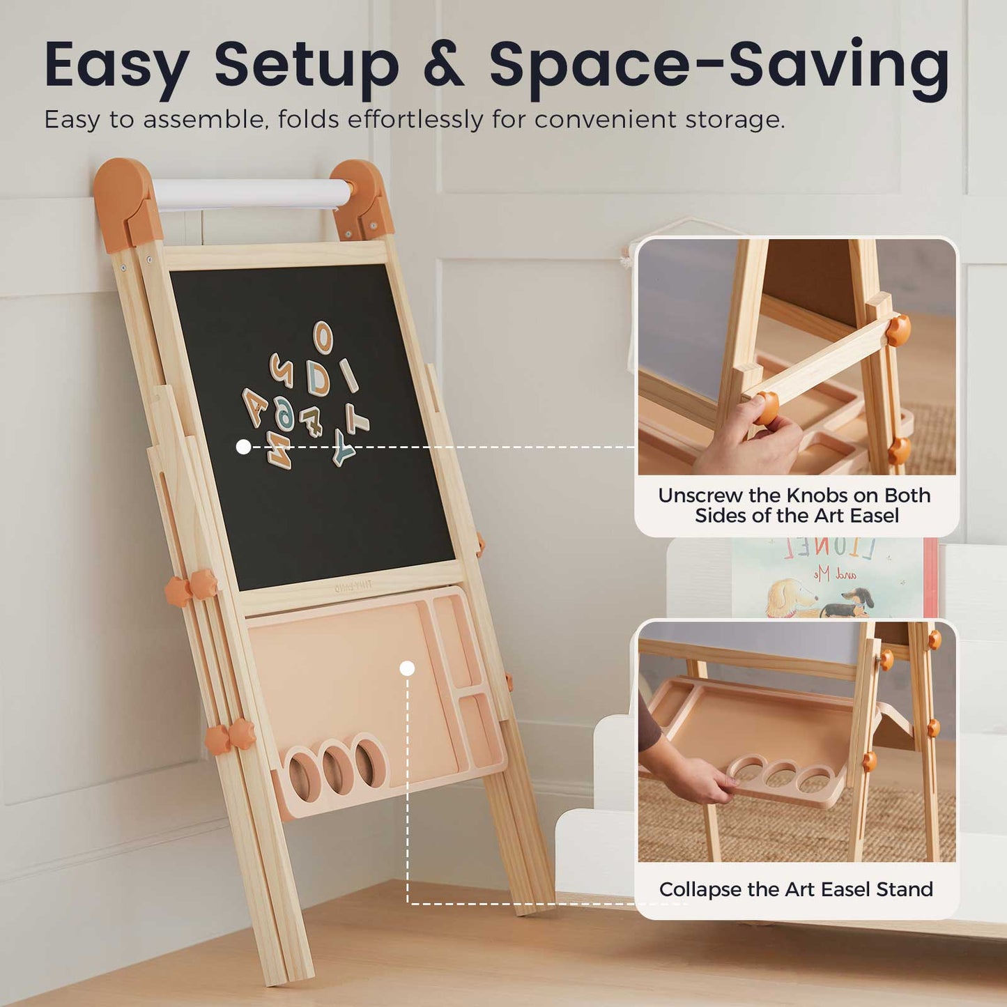 Tiny Land® Caramel Magnitales Easel for Kids - Norani Baby