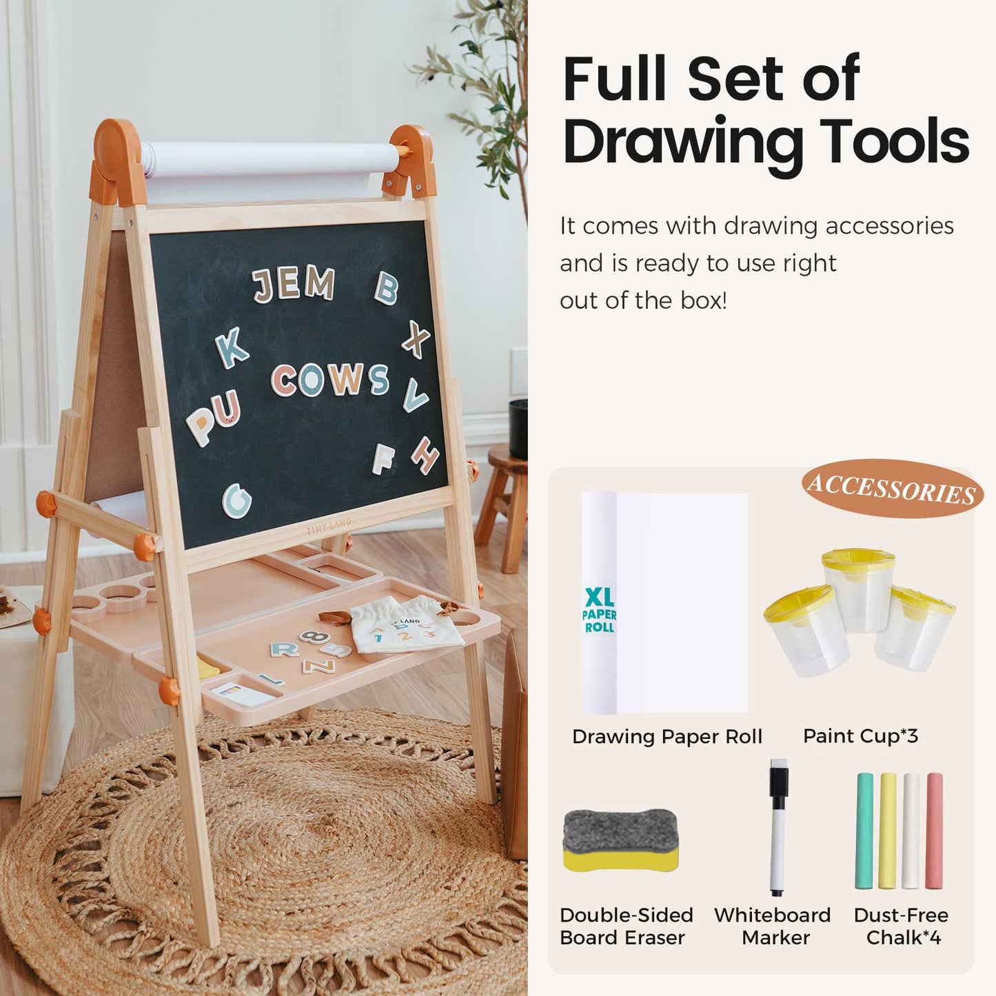 Tiny Land® Caramel Magnitales Easel for Kids - Norani Baby