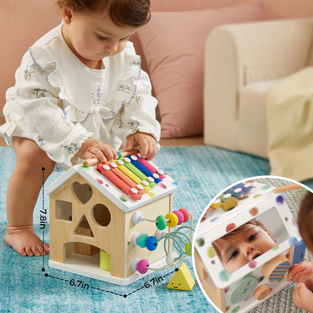 Tiny Land® Cottage Activity Cube - Rainbow - Norani Baby