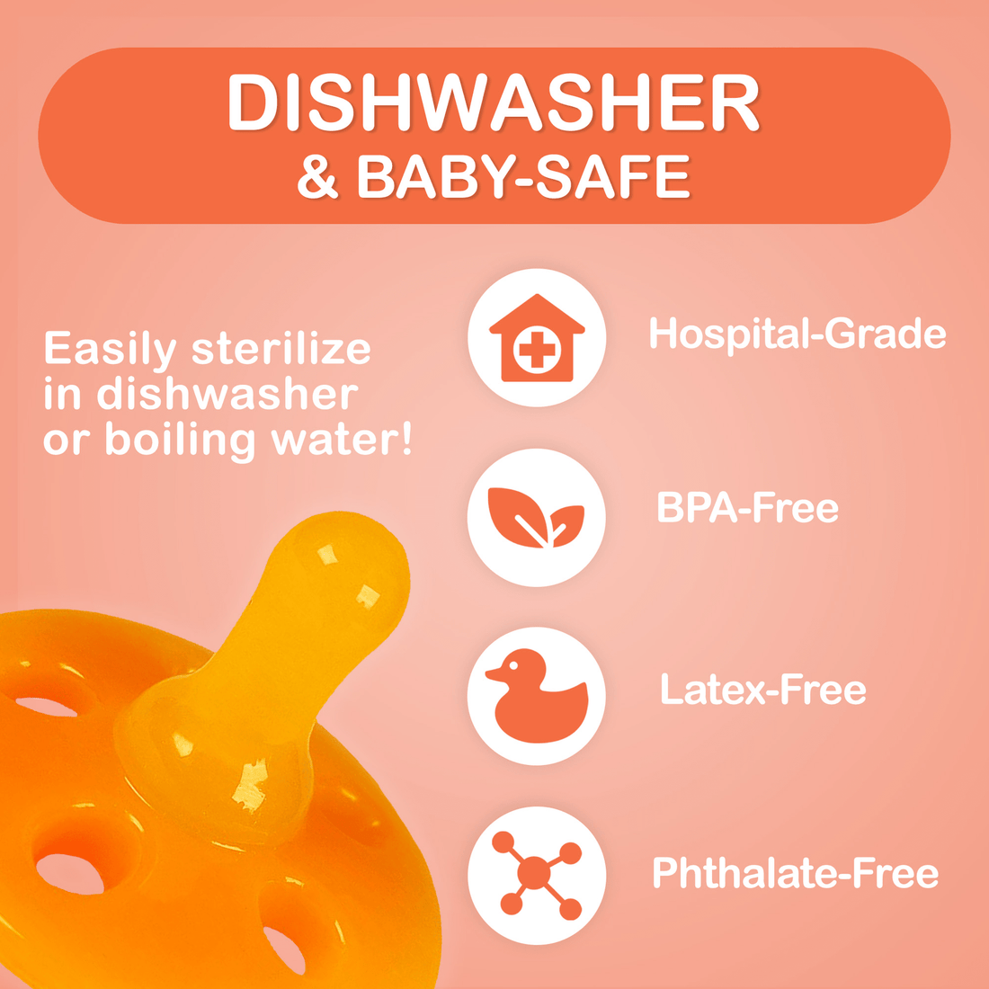 Shushie Silicone Pacifier by Baby Shusher – Hospital - Grade, BPA - Free Pacifiers for Newborns & Babies - Norani Baby