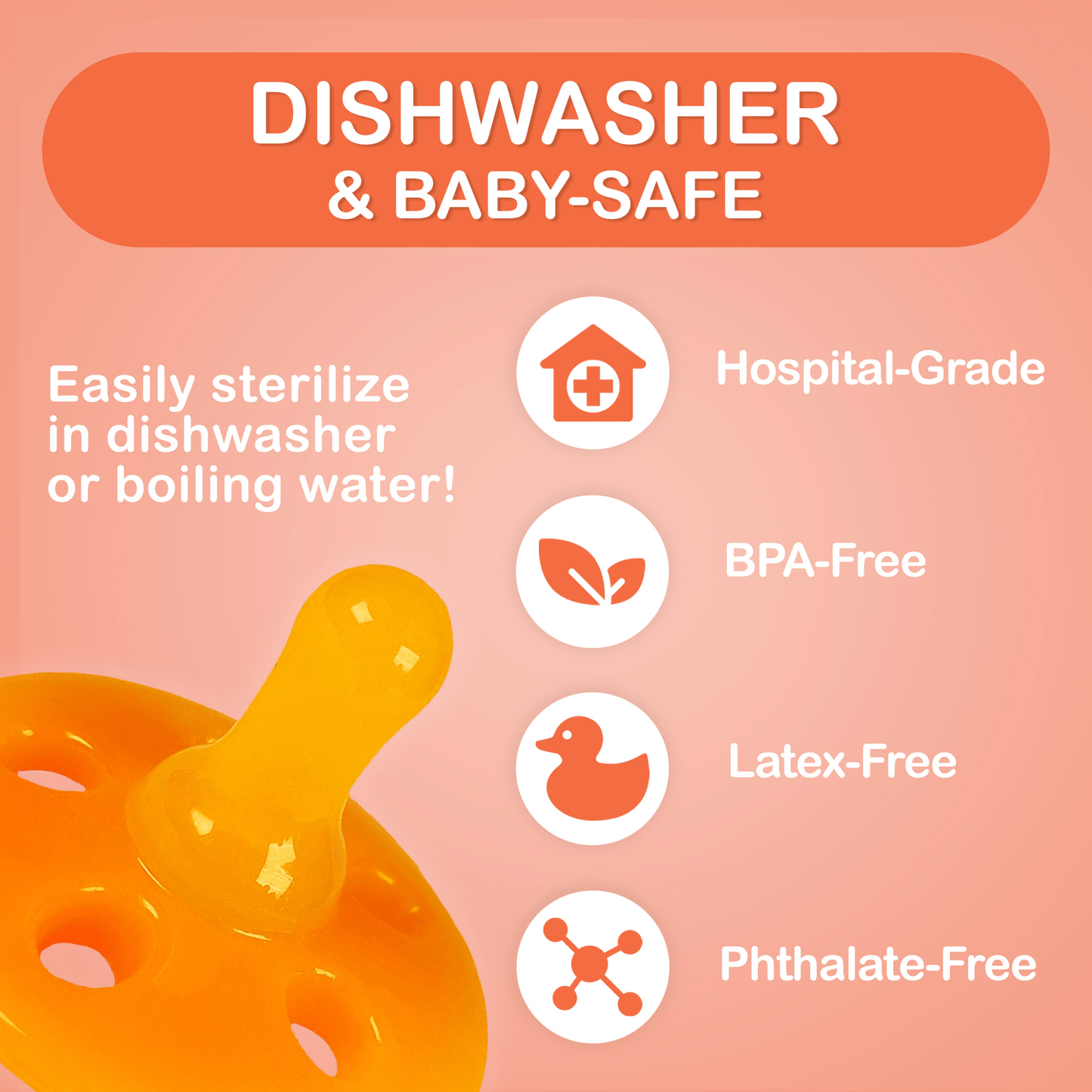 Shushie Silicone Pacifier by Baby Shusher – Hospital - Grade, BPA - Free Pacifiers for Newborns & Babies - Norani Baby
