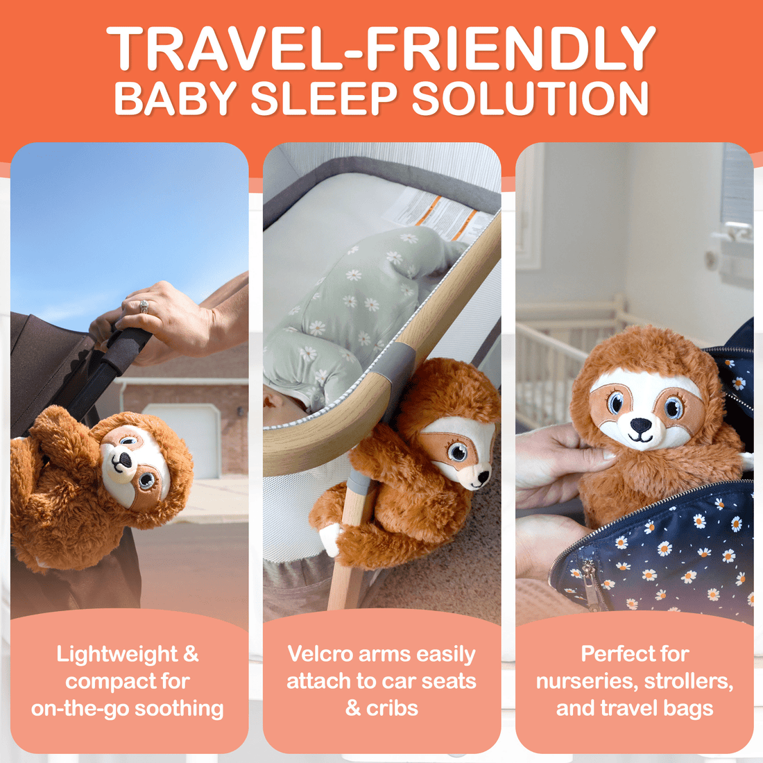 Baby Shusher Sloth – Plush Sound Machine with Real Shushing Sound & Smart Cry Detection - Norani Baby