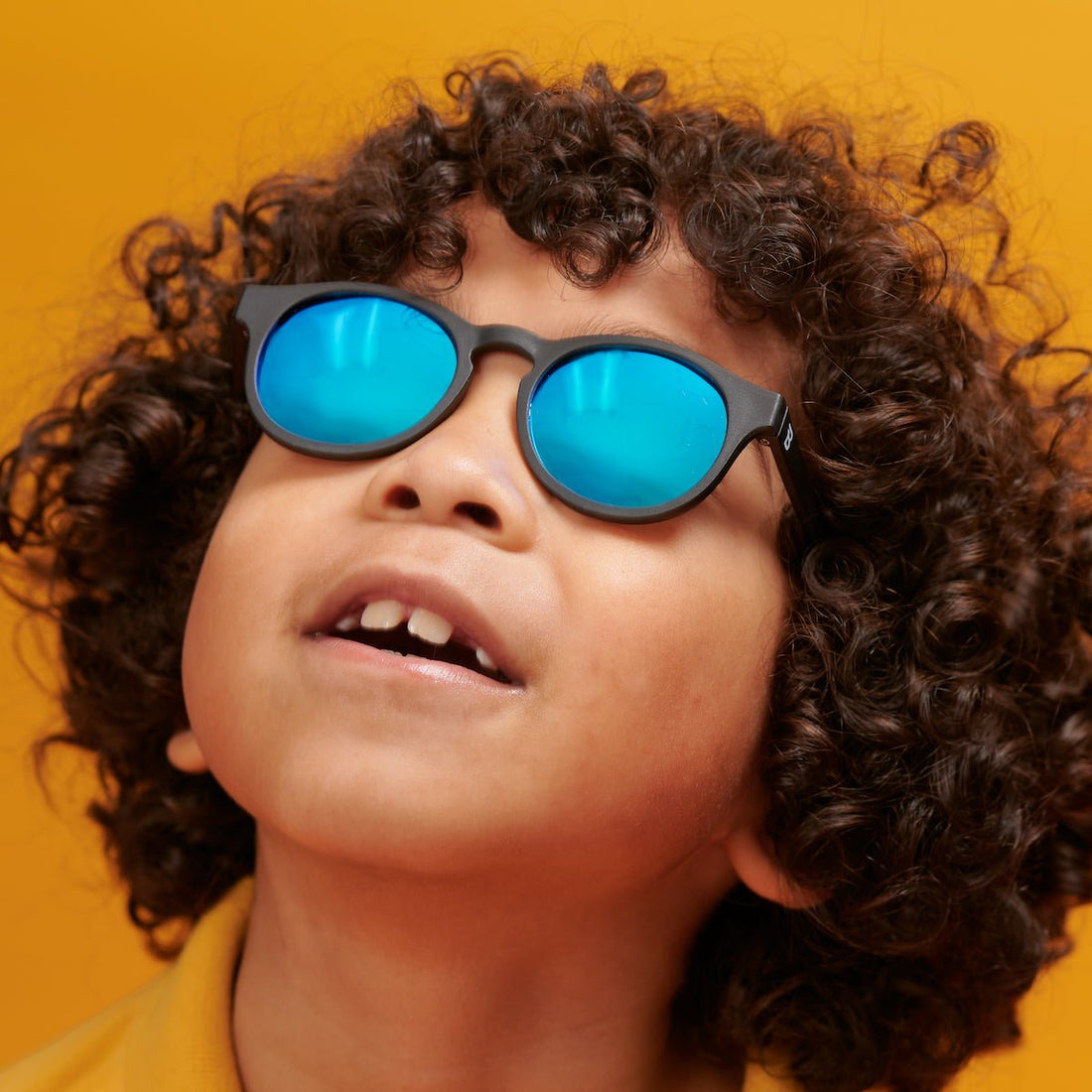 Jet Black Keyhole | Polarized Cobalt Blue Mirrored Lenses - Norani Baby