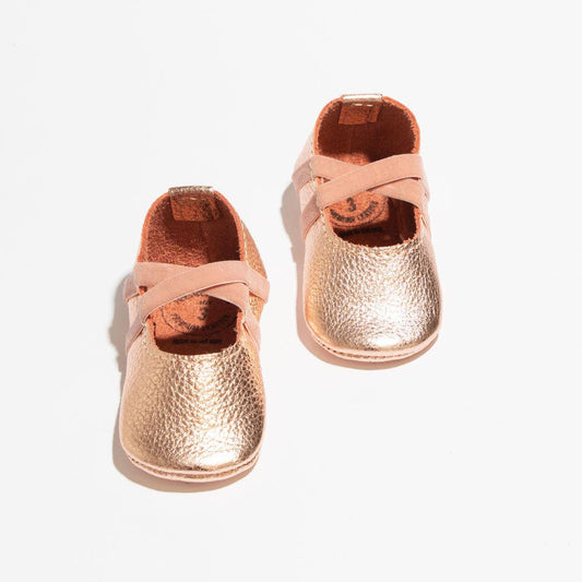 Rose Gold Ballet Slipper Baby Shoe - Norani Baby