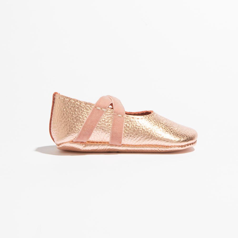 Rose Gold Ballet Slipper Baby Shoe - Norani Baby
