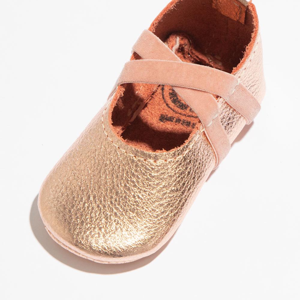 Rose Gold Ballet Slipper Baby Shoe - Norani Baby