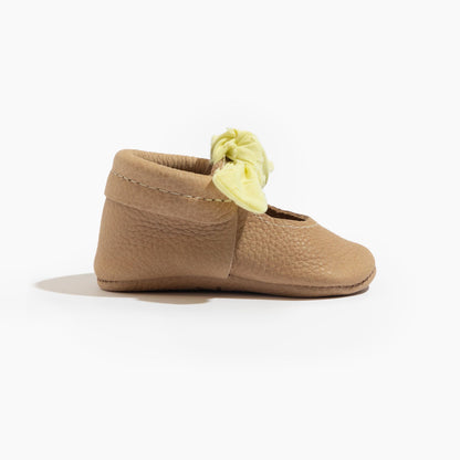 Banana Cream Knotted Bow Baby Shoe - Norani Baby