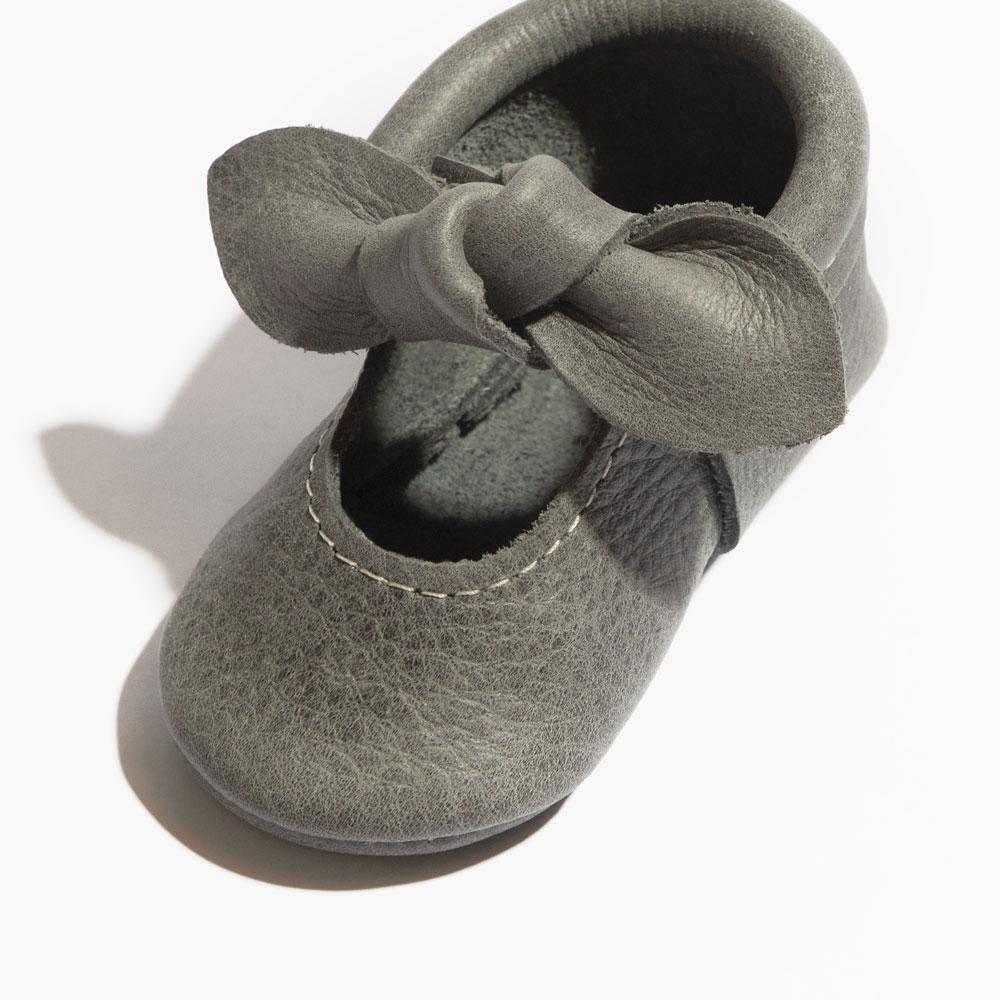 Blue Spruce Knotted Bow Baby Shoe - Norani Baby