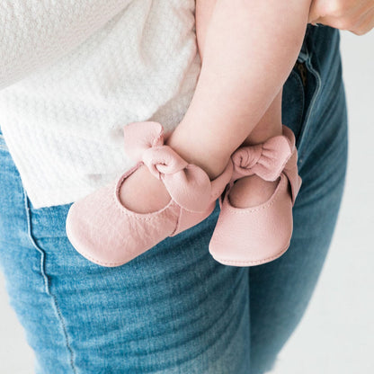 Blush Knotted Bow Baby Shoe - Norani Baby
