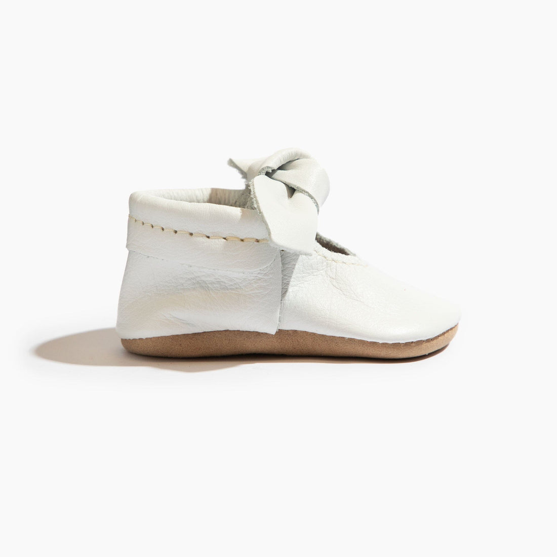 Toasted Bright White Knotted Bow Baby Shoe - Norani Baby