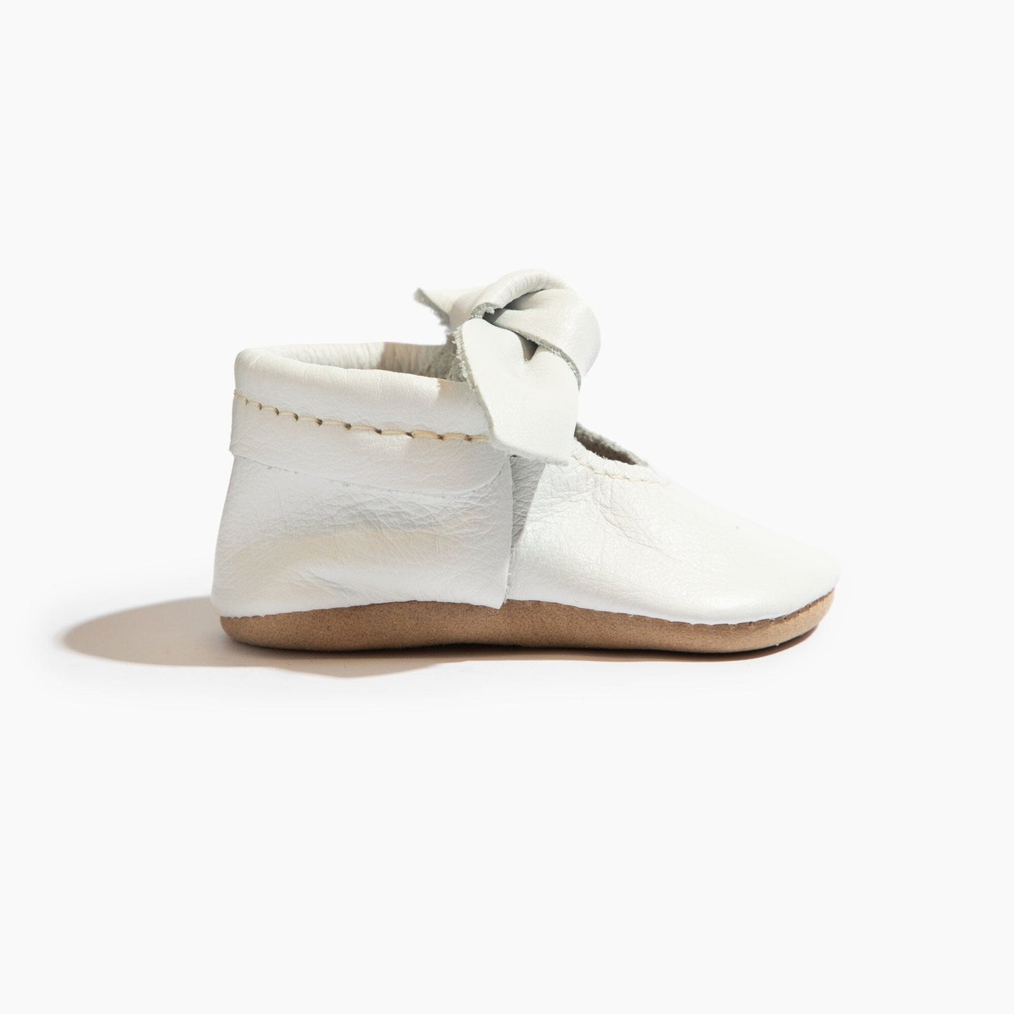 Toasted Bright White Knotted Bow Baby Shoe - Norani Baby
