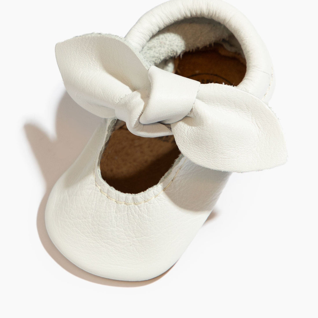 Toasted Bright White Knotted Bow Baby Shoe - Norani Baby
