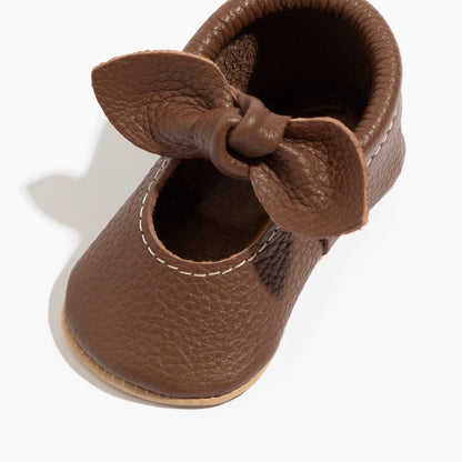 Chestnut Knotted Bow Baby Shoe - Norani Baby