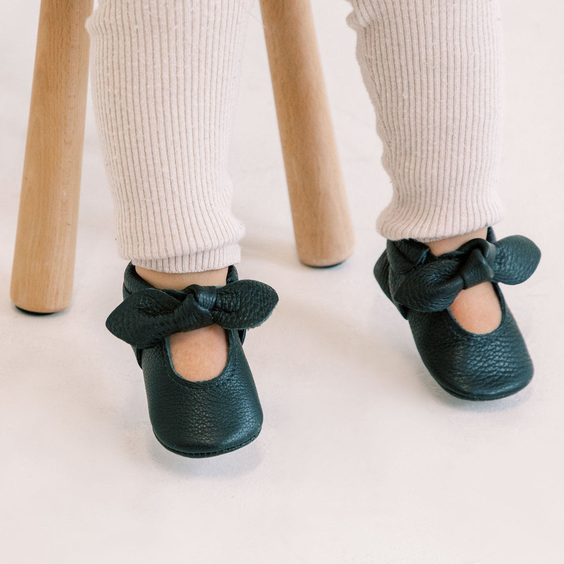 Ebony Knotted Bow Baby Shoe - Norani Baby