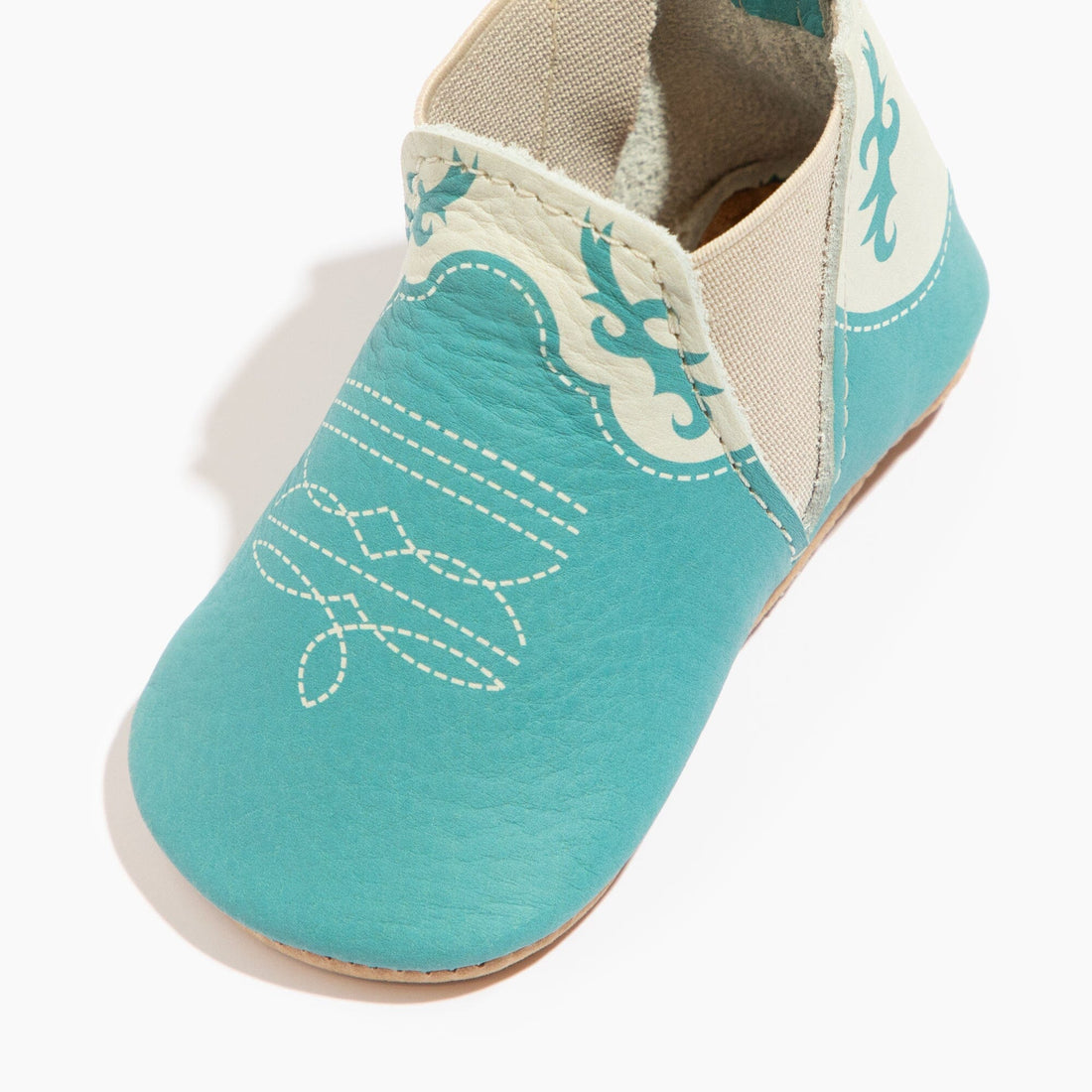 Turquoise Cowboy Chelsea Boot Baby Shoe - Norani Baby