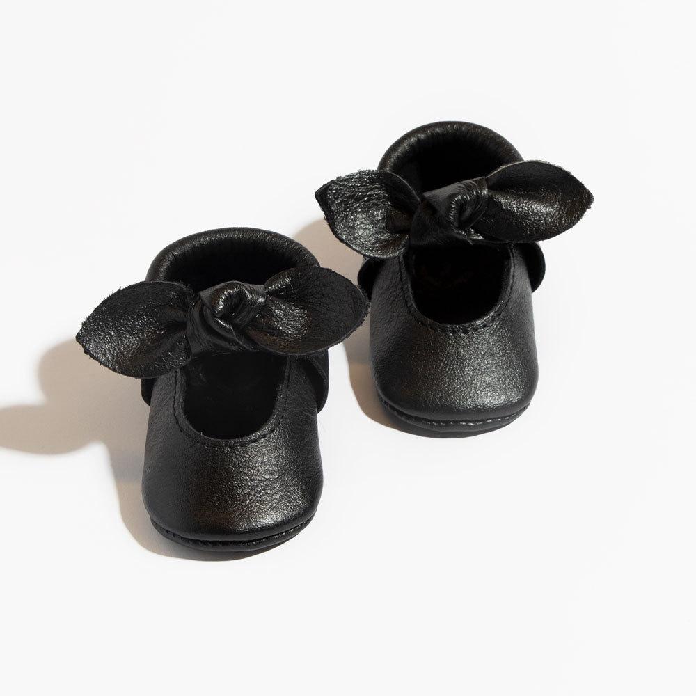 Ebony Knotted Bow Baby Shoe - Norani Baby