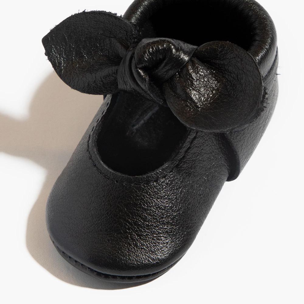 Ebony Knotted Bow Baby Shoe - Norani Baby