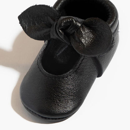 Ebony Knotted Bow Baby Shoe - Norani Baby