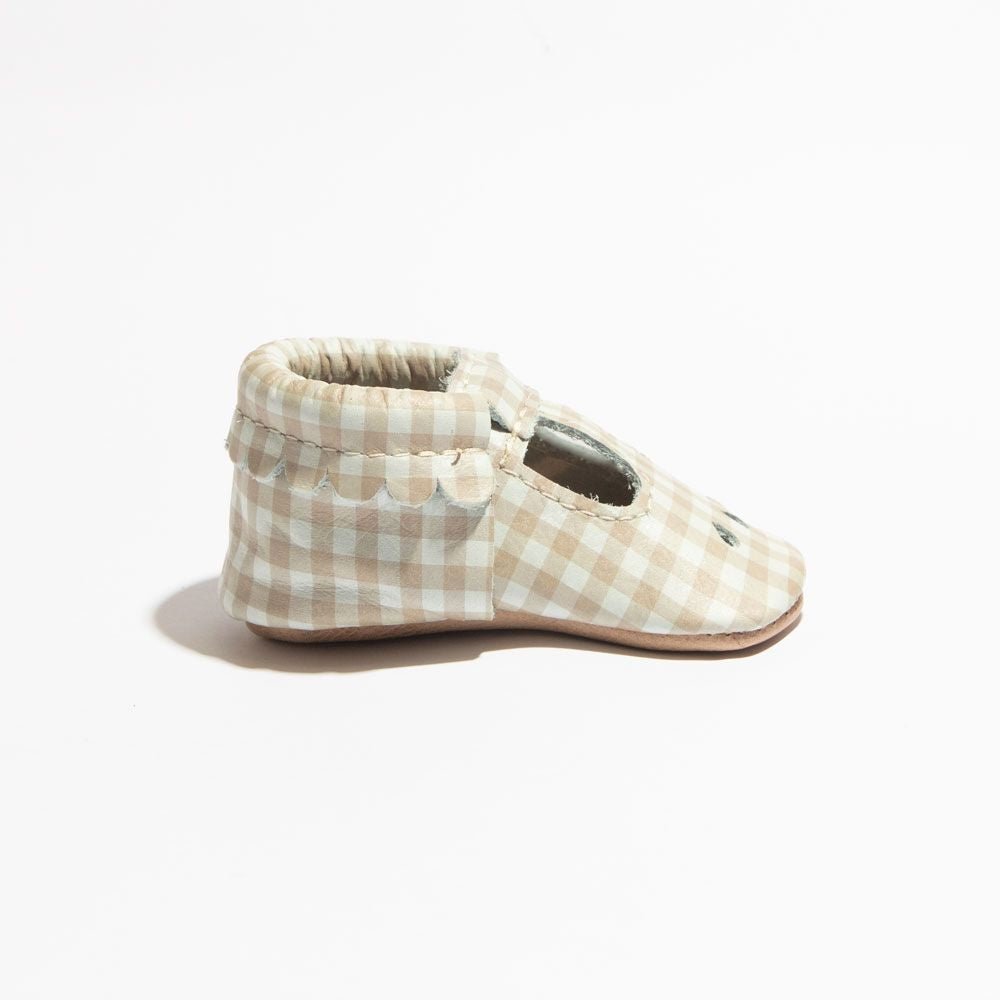 Almond Gingham Mary Jane Baby Shoe - Norani Baby