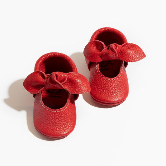 Fire Engine Knotted Bow Baby Shoe - Norani Baby