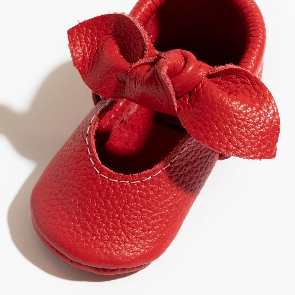 Fire Engine Knotted Bow Baby Shoe - Norani Baby