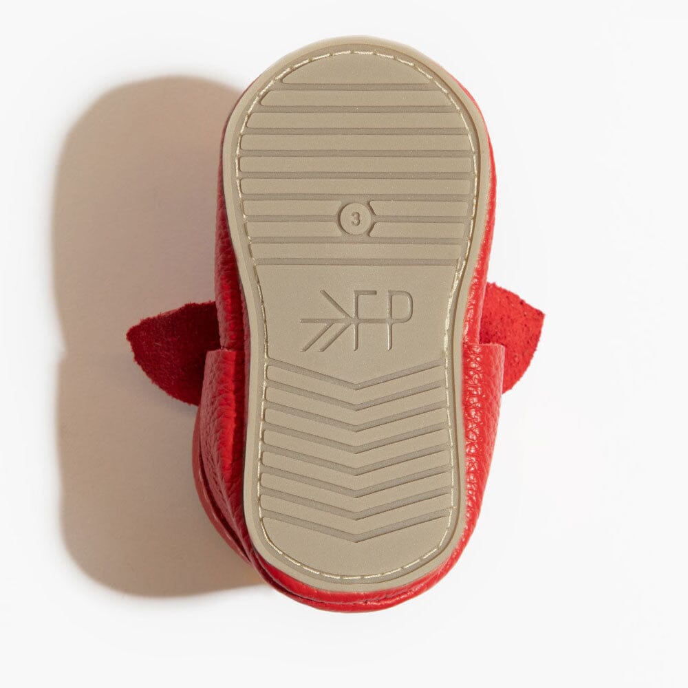 Fire Engine Knotted Bow Baby Shoe - Norani Baby