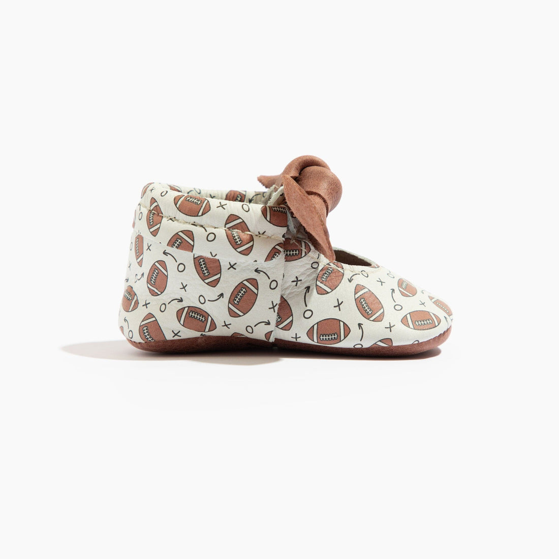 First Down Knotted Bow Baby Shoe - Norani Baby